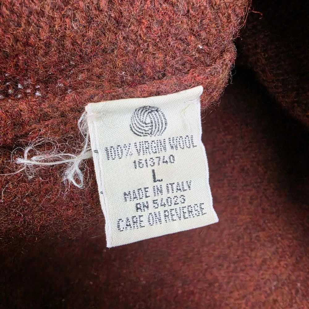 Vintage Banana Republic Wool Sweater Vest Mens L Brown Safari Italian Virgin 80s